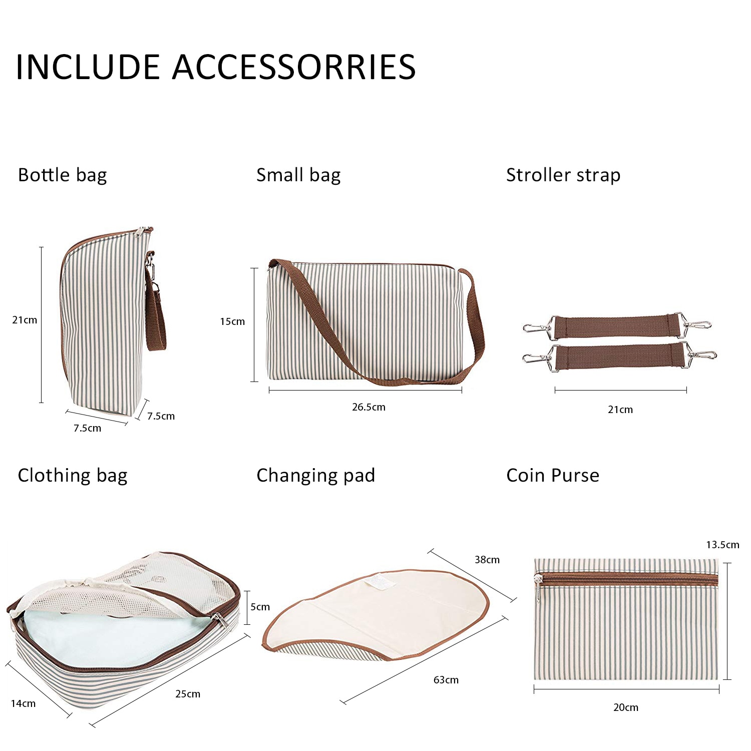 Maternity Diaper Bag Set 7 Pcs